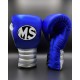 Metallic Blue Silver Boxing Gloves 14oz