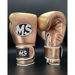 Rose Gold Metallic Fighting Leather Boxing Gloves 16oz