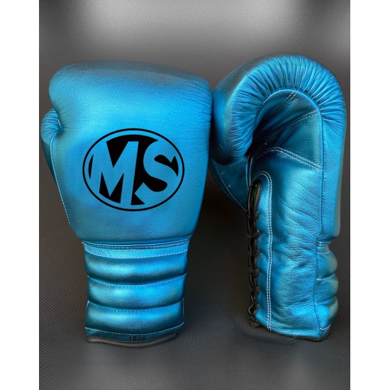Teal Metallic Boxing Gloves 16oz