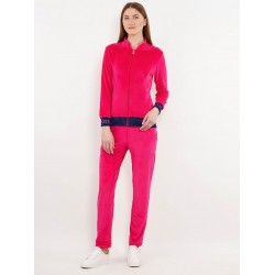 Custom Logo Charming High Waist Two Piece Women Custom Plain Shocking Pink Sweat Suits