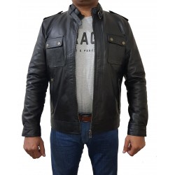 Men Fashion Black Leather Jacket 