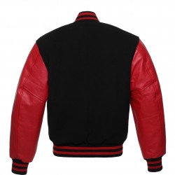 Black and Red School College Varsity Jacket 