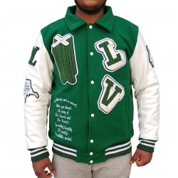 Louis Vuitton  Green and White Varsity Letterman Jacket 