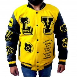 Yellow and Black Letterman Varsity Jacket 