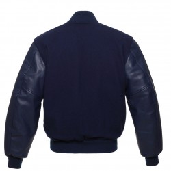 Solid Navy Varsity Jacket College Baseball Letterman Jacket 