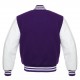 Custom Varsity Jacket Purple and White Leather Sleeves