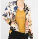 Fashion Retro Floral Print Women Coat Casual Zipper Up Bomber Jacket Ladies Casual 