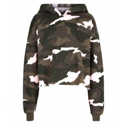 Wholesale custom women popular Camouflage cropped sweatshirts hoodies