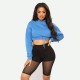 High quality wholesale 3d print slim fit woman cropped top gym hoodie