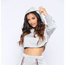 High Quality Custom Logo Cotton Long Sleeve Zip Up White Crop Top Women Hoodie For Gym 