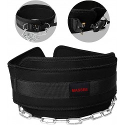 Upgraded Weightlifting Dipping Belt With Steel Chain Nylon Weight Lifting