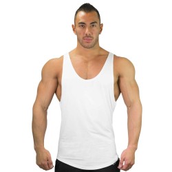 Low Price Custom Print Cotton Stringer Gym Fitness Singlet 