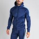 Casual Two Pieces Set Zipper-up Slim-fitting Men's Tracksuit With Strips