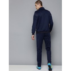 Navy blue tracksuit women mens slim fit tracksuit microfiber polyester tracksuit 