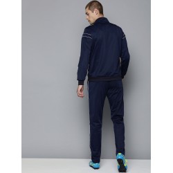 Navy blue tracksuit women mens slim fit tracksuit microfiber polyester tracksuit 