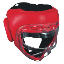 Red color with plastic frame protection boxing head guard 