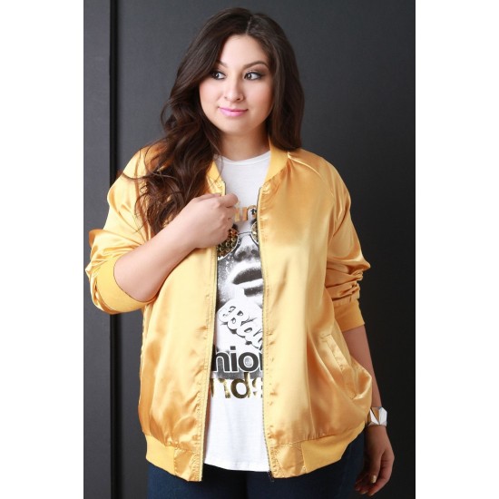 Yellow Ladies Bomber Jacket Fashion Bomber Jacket