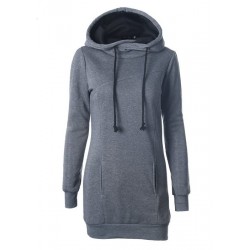 2019 fashion plain pockets pullover casual Hoodies women long sleeve hoodies dress 