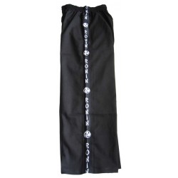 Full Contact Tribal Satin Kick Boxing Trousers Black Pants Bottoms Training