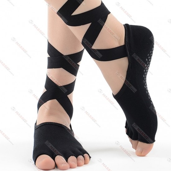 2019 New Long Strap Women Toeless Yoga Socks Anti Slip