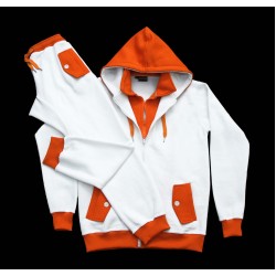 Orange & White 100% Cotton Custom Sweat Suit 